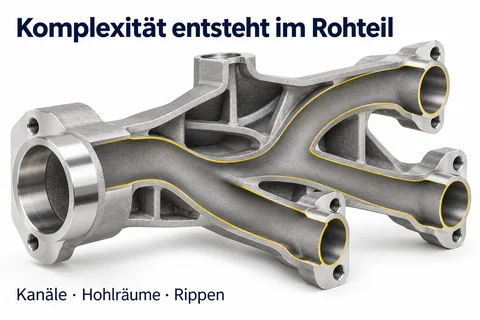 Komplexität entsteht im Rohteil: Kanäle, Hohlräume und Rippen ohne Nachbearbeitung