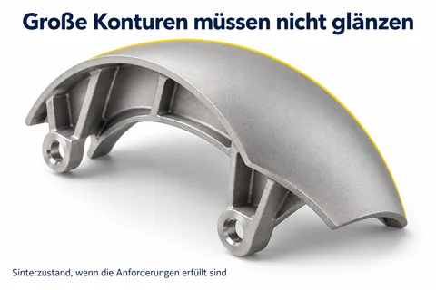 Große Konturen müssen nicht glänzen: großflächige Halbschale im Sinterzustand, wenn die Anforderungen erfüllt sind