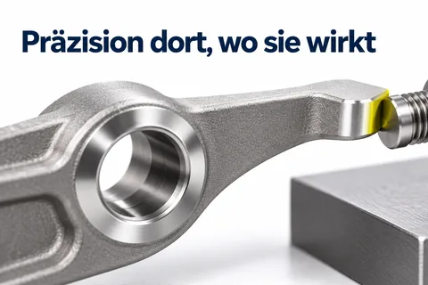 Präzision dort, wo sie wirkt: Nur die Anschlagfläche des Hebels ist bearbeitet