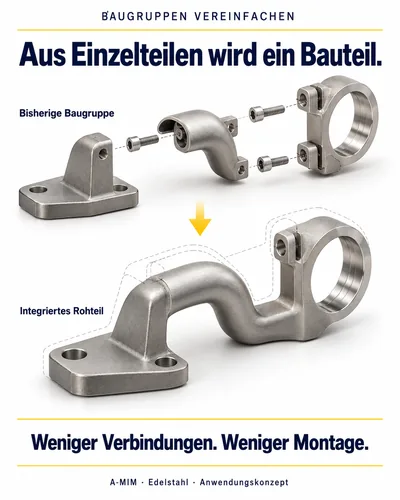 Baugruppen vereinfachen: Aus mehreren verschraubten Einzelteilen wird ein integriertes Rohteil