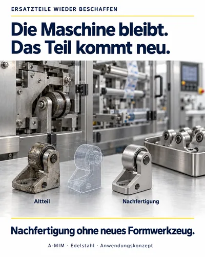 Ersatzteile wieder beschaffen: Die Maschine bleibt, das Teil kommt neu – Altteil neben präziser Nachfertigung
