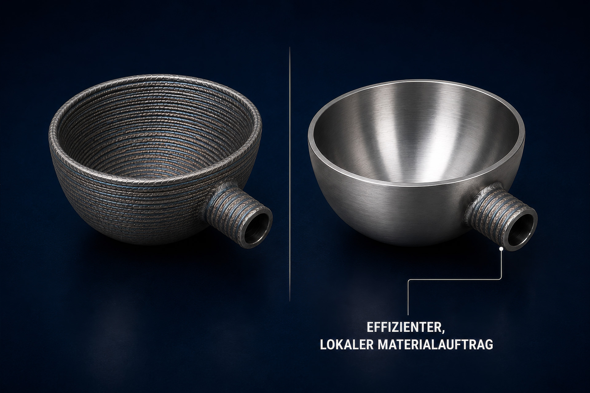 Komplett additiv vs. hybrid — lokaler Materialauftrag als effizienterer Weg